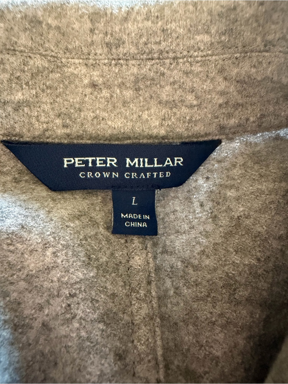 Peter Millar Crown Crafted Light Gray Button-Front Shirt Jacket 100% Cashmere - Picture 4 of 4